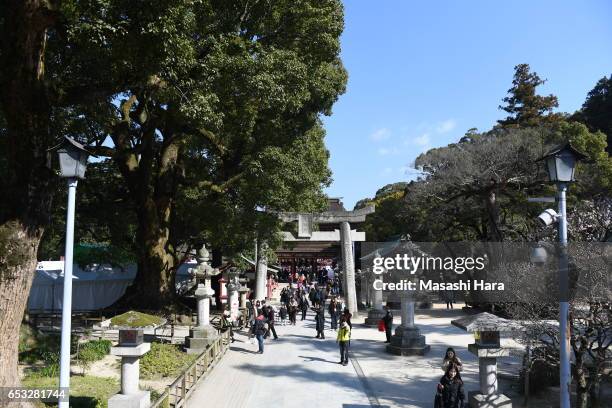 General view of the Dazaifu Tenmangu Shrine on March 11, 2017 in Dazaifu, Fukuoka, Japan.