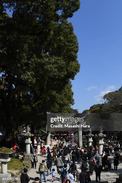 General view of the Dazaifu Tenmangu Shrine on March 11, 2017 in Dazaifu, Fukuoka, Japan.