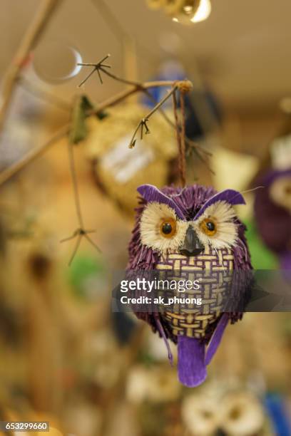 owl doll makes by wood - seagull icon stock pictures, royalty-free photos & images