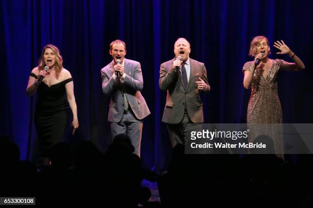 Heidi Blickenstaff, Jeff Bowen, Hunter Bell and Susan Blackwell perform at the Vineyard Theatre 2017 Gala at the Edison Ballroom on March 14, 2017 in...