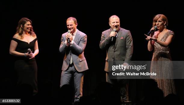 Heidi Blickenstaff, Jeff Bowen, Hunter Bell and Susan Blackwell perform at the Vineyard Theatre 2017 Gala at the Edison Ballroom on March 14, 2017 in...