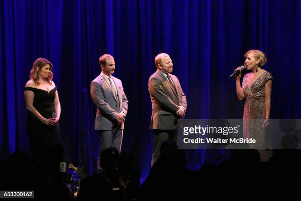 Heidi Blickenstaff, Jeff Bowen, Hunter Bell and Susan Blackwell perform at the Vineyard Theatre 2017 Gala at the Edison Ballroom on March 14, 2017 in...