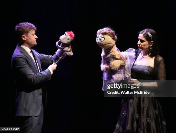 Steven Boyer, Tyrone, Kate Monster and Stephanie D'Abruzzo perform at the Vineyard Theatre 2017 Gala at the Edison Ballroom on March 13, 2017 in New...