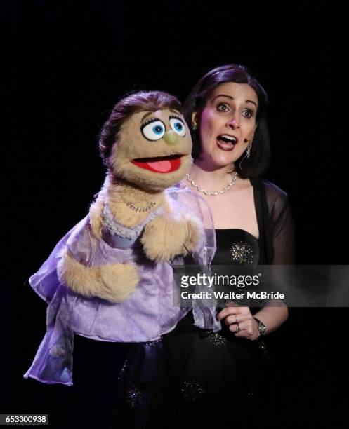 Kate Monster and Stephanie D'Abruzzo perform at the Vineyard Theatre 2017 Gala at the Edison Ballroom on March 13, 2017 in New York City.