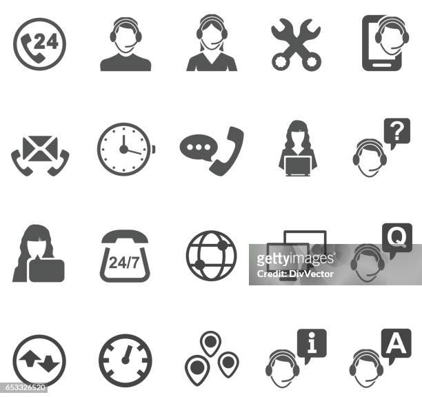 telemarketer icons - customer support icon stock illustrations