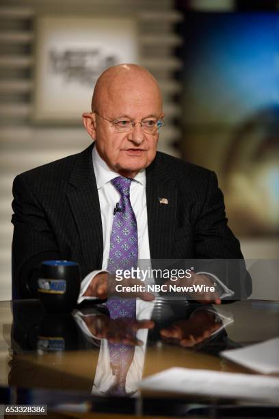 Pictured: ? James Clapper, Former Director of National Intelligence, appears on "Meet the Press" in Washington, D.C., Sunday, March 5, 2017.