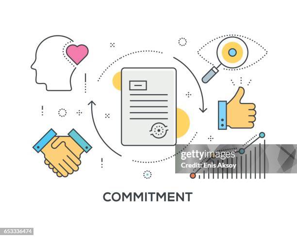 commitment concept with icons - oath stock illustrations