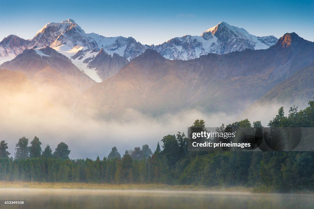 Mount Cook in Lake Matheson New Zealand