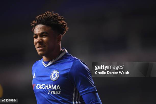 Reece James of Chelsea celebrates his goal during a FA Youth Cup Semi Final, First Leg match between Tottenham Hotspur v Chelsea at White Hart Lane...