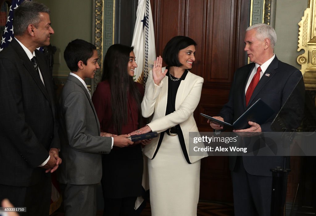 Mike Pence Swears In Seema Verma As CMS Administrator