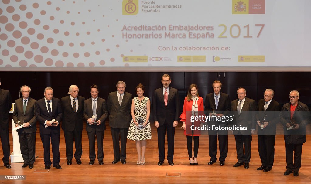 Spanish Royals Deliver Acreditations To The New Spain Brand Honorary Ambassadors