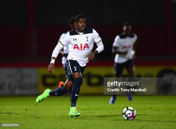 Shilow Tracey of Tottenham Hotspur during the Premier League 2 match between Tottenham Hotspur and Reading at The Lamex Stadium on March 13, 2017 in...