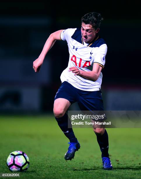 Joe Muscatt of Tottenham Hotspur during the Premier League 2 match between Tottenham Hotspur and Reading at The Lamex Stadium on March 13, 2017 in...