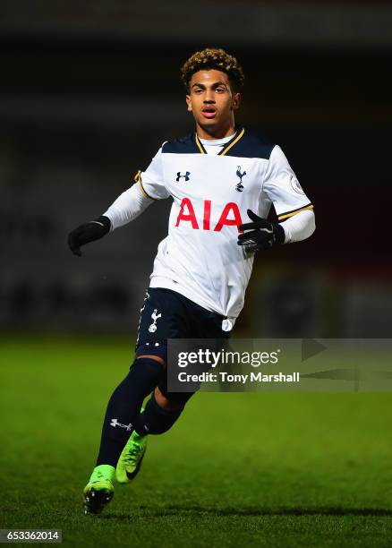 Marcus Edwards of Tottenham Hotspur during the Premier League 2 match between Tottenham Hotspur and Reading at The Lamex Stadium on March 13, 2017 in...