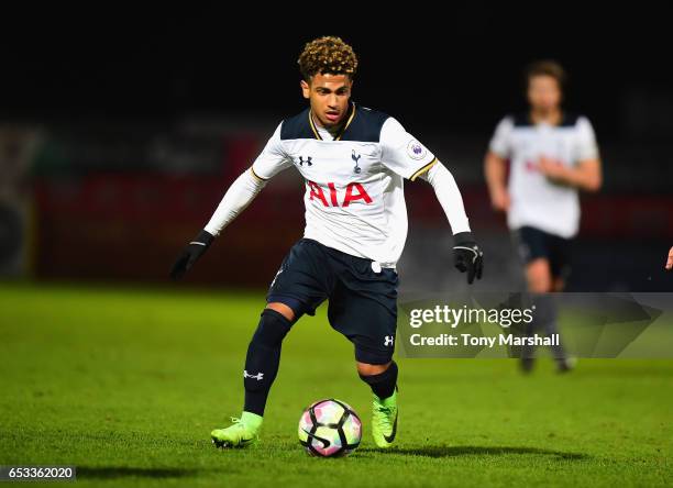 Marcus Edwards of Tottenham Hotspur during the Premier League 2 match between Tottenham Hotspur and Reading at The Lamex Stadium on March 13, 2017 in...