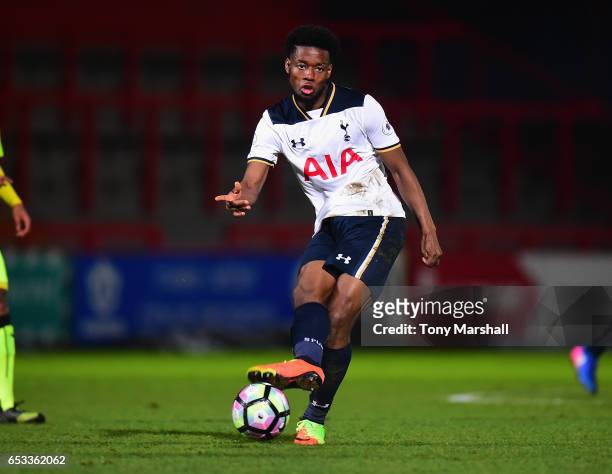 Josh Onomah of Tottenham Hotspur during the Premier League 2 match between Tottenham Hotspur and Reading at The Lamex Stadium on March 13, 2017 in...