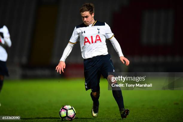 Will Miller of Tottenham Hotspur during the Premier League 2 match between Tottenham Hotspur and Reading at The Lamex Stadium on March 13, 2017 in...