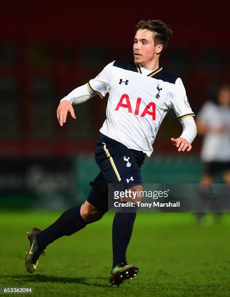 Will Miller of Tottenham Hotspur during the Premier League 2 match between Tottenham Hotspur and Reading at The Lamex Stadium on March 13, 2017 in...