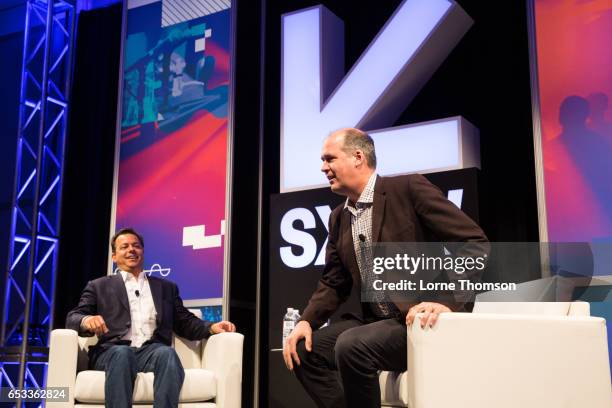 Krist Novoselic is interviewed at Austin Convention Center on March 14, 2017 in Austin, Texas.