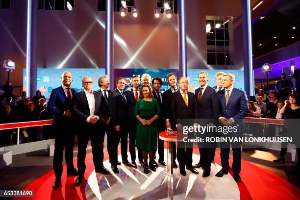 Gert-Jan Segers of Dutch Christian Union party , candidate Jan Roos of VoorNederland , Emile Roemer of Socialist Party , Geert Wilders of the Freedom...