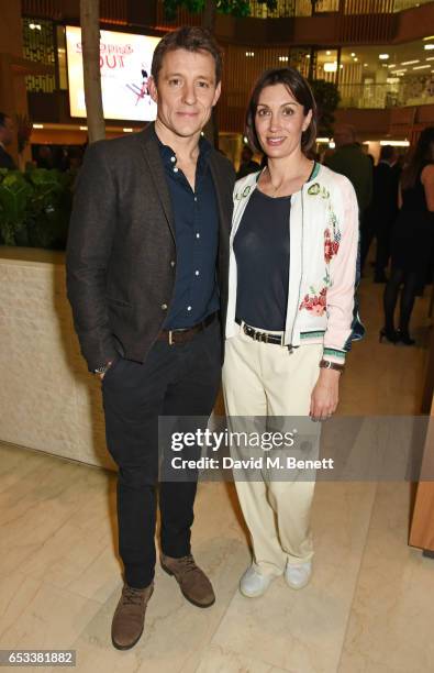 Ben Shephard and wife Annie Perks attend the press night after party for "Stepping Out" at the Coutts Bank on March 14, 2017 in London, England.