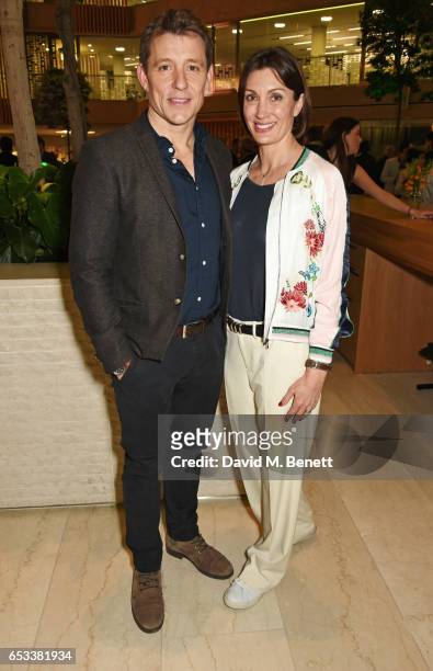 Ben Shephard and wife Annie Perks attend the press night after party for "Stepping Out" at the Coutts Bank on March 14, 2017 in London, England.