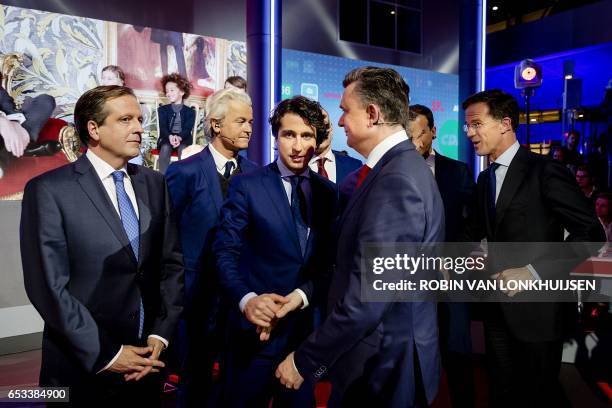 Alexander Pechtold of Dutch Democratic 66 , Geert Wilders of the Freedom Party , Jesse Klaver of GroenLinks Green Left Party, Emile Roemer of...