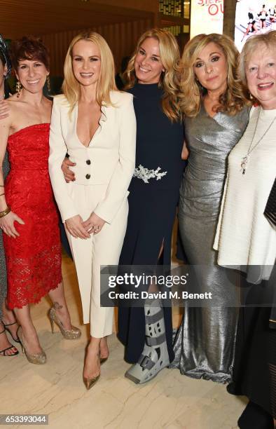 Cast members Anna-Jane Casey, Amanda Holden, Tamzin Outhwaite, Tracy-Ann Oberman and Judith Barker attend the press night after party for "Stepping...