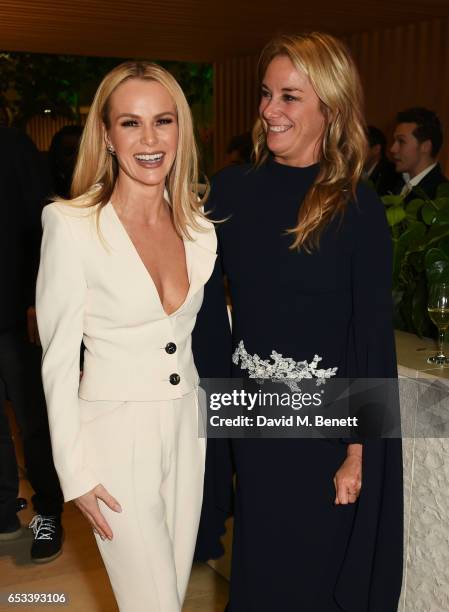 Amanda Holden and Tamzin Outhwaite attend the press night after party for "Stepping Out" at the Coutts Bank on March 14, 2017 in London, England.