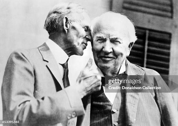 Inventor Thomas Edison and Henry Ford pose for a portrait in 1934.