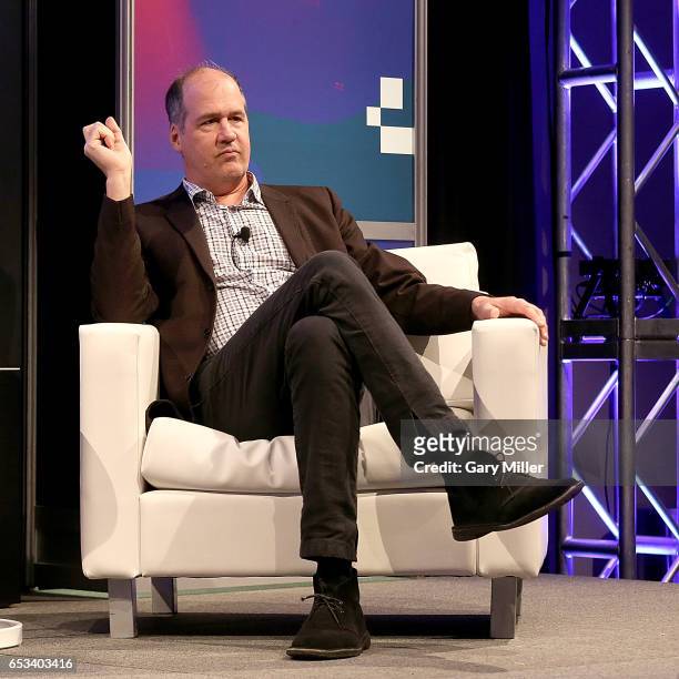 Krist Novoselic is interviewed at the Austin Convention Center during the South by Southwest Conference and Festival on March 14, 2017 in Austin,...