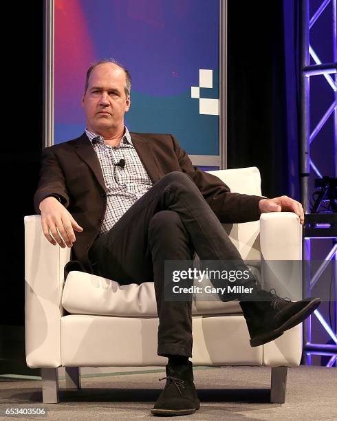 Krist Novoselic is interviewed at the Austin Convention Center during the South by Southwest Conference and Festival on March 14, 2017 in Austin,...
