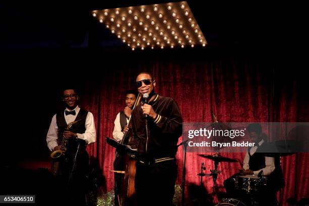 Doug E. Fresh speaks at Experience Harlem hosted by Airbnb and Ghetto Gastro on March 14, 2017 in New York City.