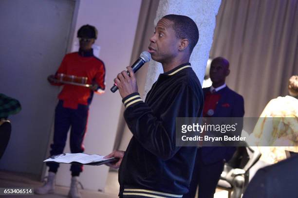 Doug E. Fresh speaks at Experience Harlem hosted by Airbnb and Ghetto Gastro on March 14, 2017 in New York City.