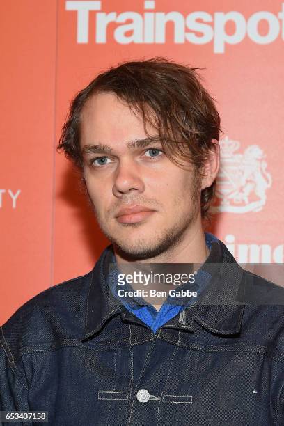 Actor Ellar Coltrane attends a TriStar and Cinema Society screening of "T2 Trainspotting" at Landmark Sunshine Cinema on March 14, 2017 in New York...
