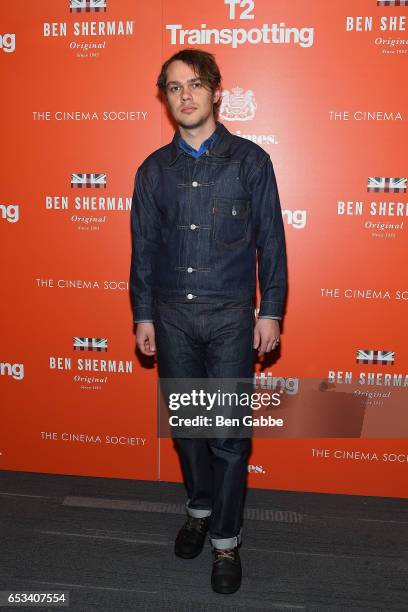 Actor Ellar Coltrane attends a TriStar and Cinema Society screening of "T2 Trainspotting" at Landmark Sunshine Cinema on March 14, 2017 in New York...