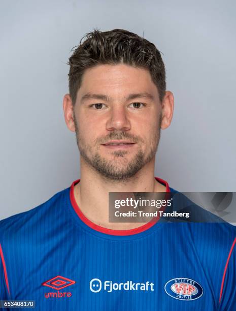 Daniel Fredheim Holm of Vaalerenga Fotball during Photocall on March 14, 2017 in Oslo, Norway.