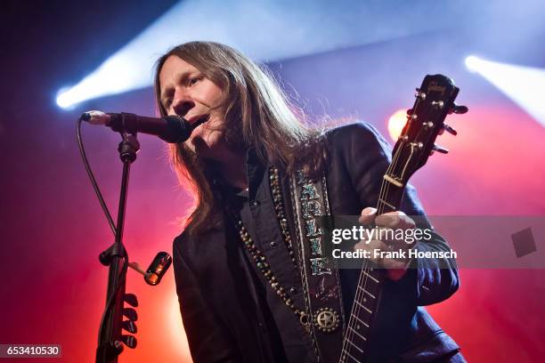 Singer Charlie Starr of the American band Blackberry Smoke performs live during a concert at the Columbia Theater on March 14, 2017 in Berlin,...