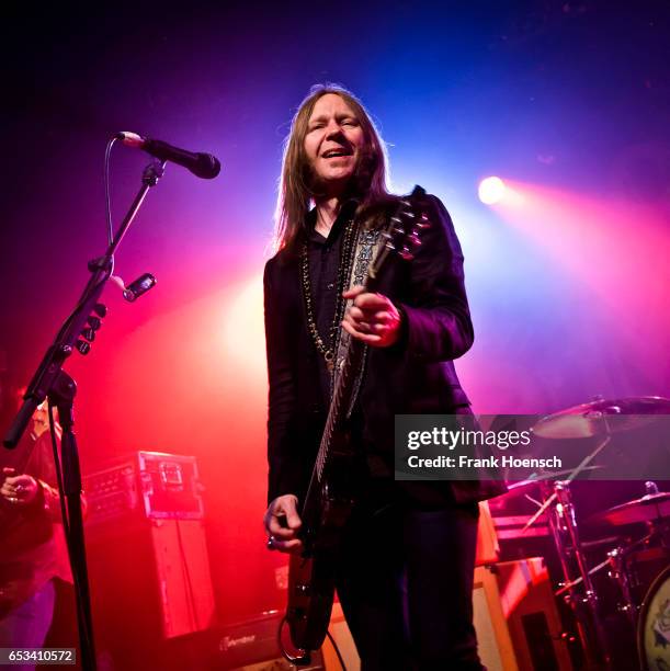 Singer Charlie Starr of the American band Blackberry Smoke performs live during a concert at the Columbia Theater on March 14, 2017 in Berlin,...