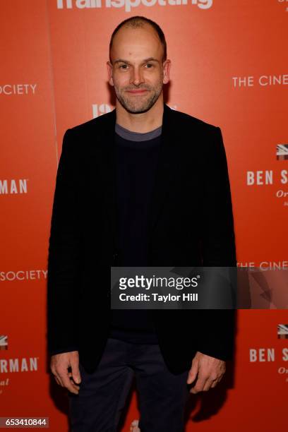 Actor Jonny Lee Miller attends a TriStar and Cinema Society screening of 'T2: Trainspotting' at Landmark Sunshine Cinema on March 14, 2017 in New...