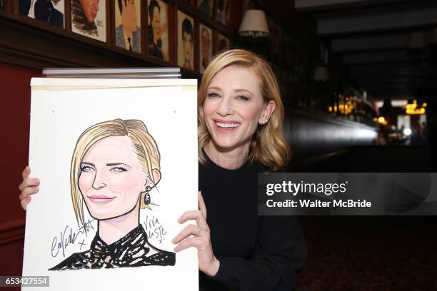 Cate Blanchett attends her Caricature Unveiling at Sardi's on March 14, 2017 in New York City.