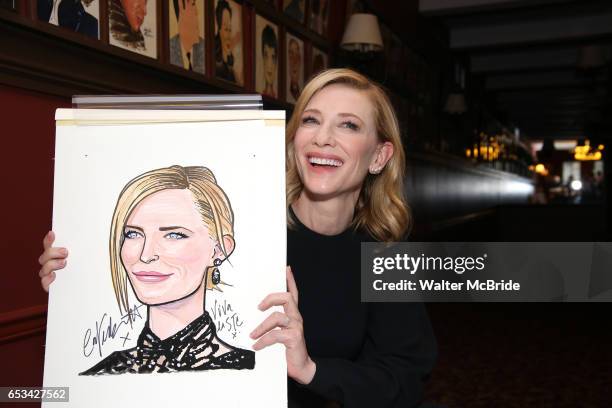 Cate Blanchett attends her Caricature Unveiling at Sardi's on March 14, 2017 in New York City.