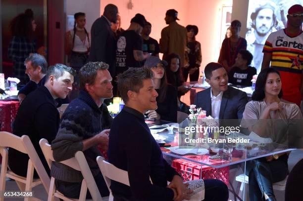 Airbnb CEO Brian Chesky, Neil Patrick Harris, David Burtka, Elissa Patel, Trevor Noah and Jordyn Taylor attend Experience Harlem hosted by Airbnb and...