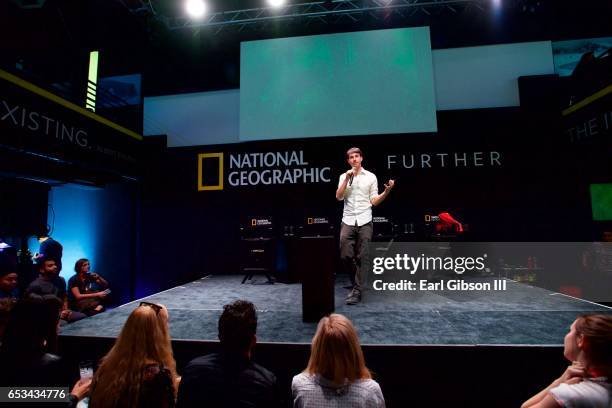 Topher White speaks onstage at National Geographic Presents "Nat Geo Further Base Camp" At SXSW 2017-Day 4 on March 14, 2017 in Austin, Texas.