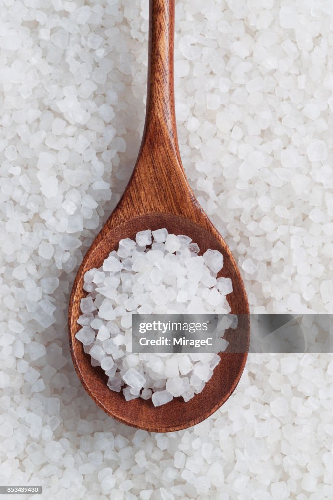 Rock Sea Salt In Spoon