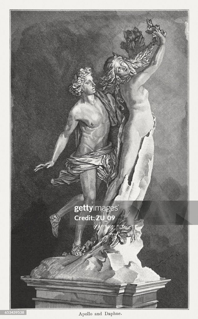 Apollo en Daphne, (1622/23) gemaakt door Lorenzo Bernini, gepubliceerd 1884