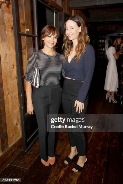 Rashida Jones and Jenni Kayne attend as Jenni Kayne + Loeffler Randall celebrate Pop-Up at AOC Wine Bar on March 14, 2017 in Los Angeles, California.