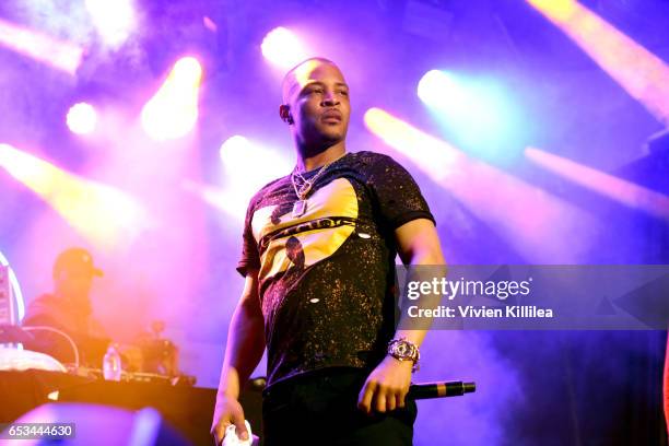 Rapper T.I. Performs onstage during Pandora at SXSW 2017 on March 14, 2017 in Austin, Texas.