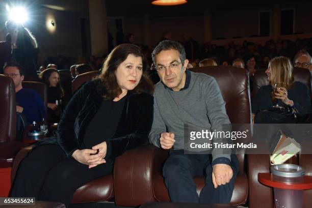 Navid Kermani and german actress and author Eva Mattes attend the 'Mein Film' Premiere at Astor Film Lounge on March 14, 2017 in Berlin, Germany.