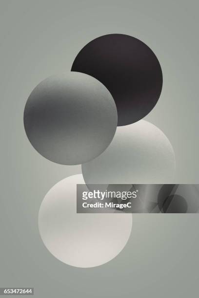 Black And White Gradient Spheres Levitation